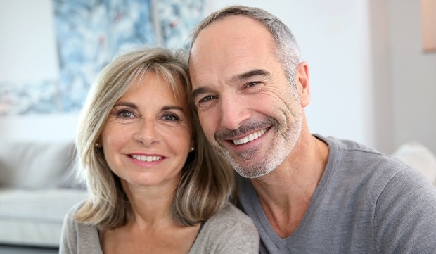 Smiling older man and woman