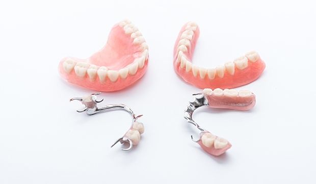 Four types of dentures